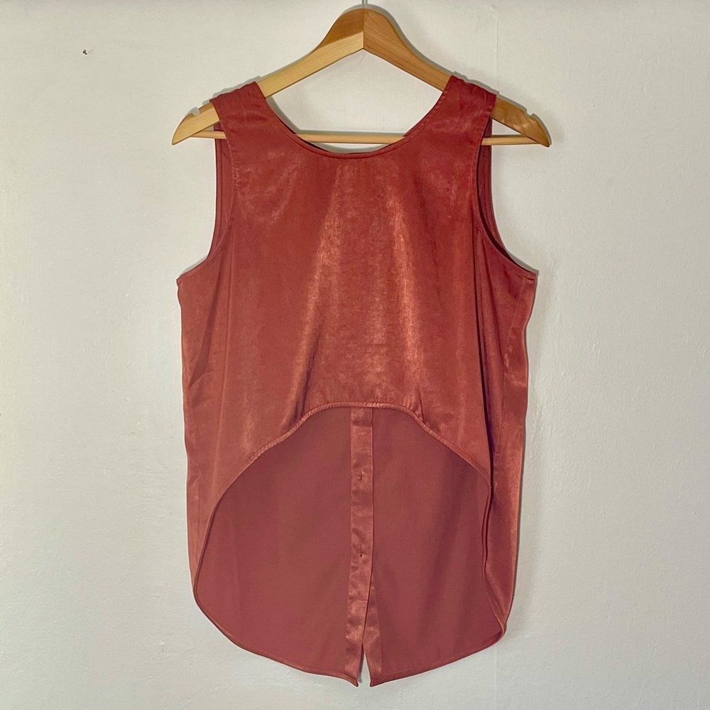 Native Youth Crop Silky Top with Button Down Back